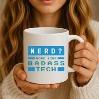 Nerd More Like Badass Tech Coffee Mug thumb 3