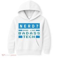 Nerd More Like Badass Tech Kids Hoodie thumb 0