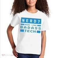 Nerd More Like Badass Tech Kids T-Shirt thumb 2