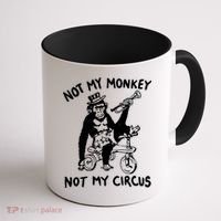 Not My Monkey Not My Circus Funny Cycling Monkey Trumpet Coffee Mug thumb 1