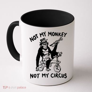 Not My Monkey Not My Circus Funny Cycling Monkey Trumpet Coffee Mug