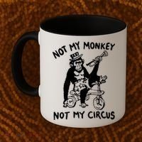 Not My Monkey Not My Circus Funny Cycling Monkey Trumpet Coffee Mug thumb 2