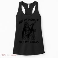 Not My Monkey Not My Circus Funny Cycling Monkey Trumpet Women's Tank Top thumb 0
