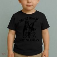Not My Monkey Not My Circus Funny Cycling Monkey Trumpet Toddler T-Shirt thumb 2