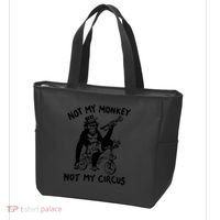 Not My Monkey Not My Circus Funny Cycling Monkey Trumpet Tote Bag thumb 3