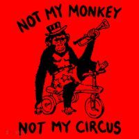 Not My Monkey Not My Circus Funny Cycling Monkey Trumpet Santa Hat thumb 1
