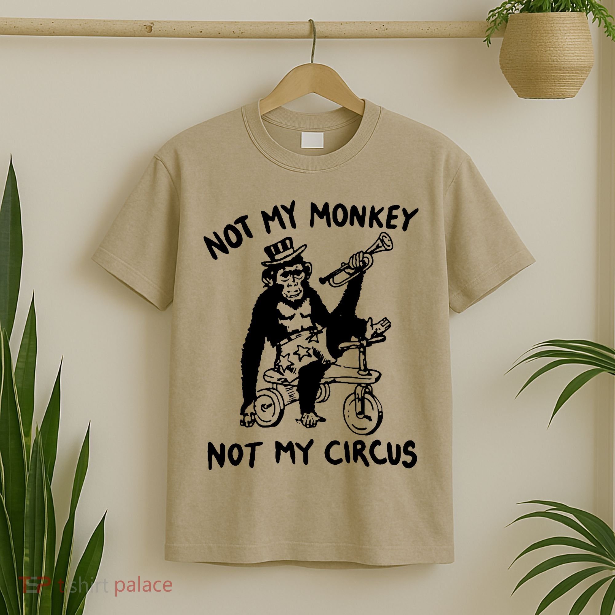 Not My Monkey Not My Circus Funny Cycling Monkey Trumpet T-Shirt