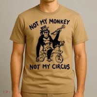 Not My Monkey Not My Circus Funny Cycling Monkey Trumpet T-Shirt thumb 3