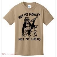 Not My Monkey Not My Circus Funny Cycling Monkey Trumpet Kids T-Shirt thumb 0