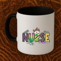 Nurse Mask Mardi Gras Rn Icu Nicu Er Scrub Carnival Nurse Gift Coffee Mug thumb 2