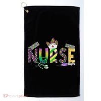 Nurse Mask Mardi Gras Rn Icu Nicu Er Scrub Carnival Nurse Gift Golf Towel thumb 0