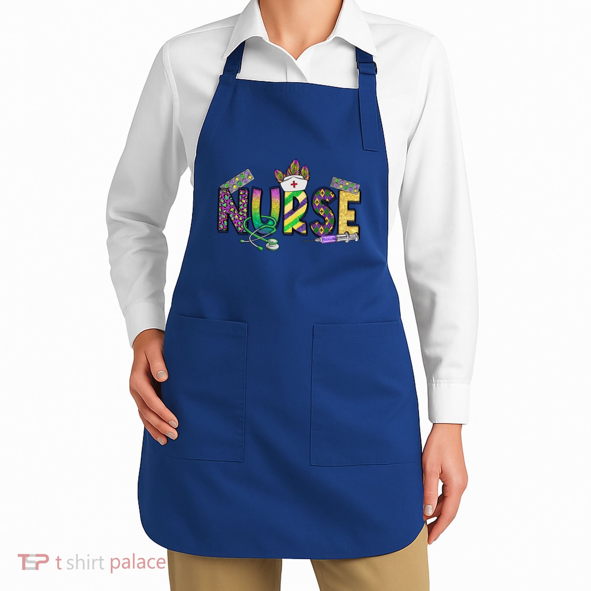 Nurse Mask Mardi Gras Rn Icu Nicu Er Scrub Carnival Nurse Gift Apron
