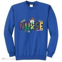 Nurse Mask Mardi Gras Rn Icu Nicu Er Scrub Carnival Nurse Gift Sweatshirt thumb 0