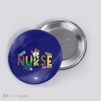 Nurse Mask Mardi Gras Rn Icu Nicu Er Scrub Carnival Nurse Gift Button thumb 0
