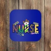 Nurse Mask Mardi Gras Rn Icu Nicu Er Scrub Carnival Nurse Gift Coaster thumb 0