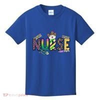 Nurse Mask Mardi Gras Rn Icu Nicu Er Scrub Carnival Nurse Gift Kids T-Shirt thumb 0