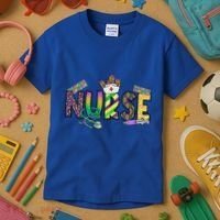 Nurse Mask Mardi Gras Rn Icu Nicu Er Scrub Carnival Nurse Gift Kids T-Shirt thumb 3