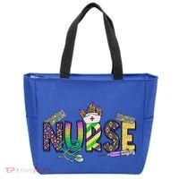 Nurse Mask Mardi Gras Rn Icu Nicu Er Scrub Carnival Nurse Gift Tote Bag thumb 0
