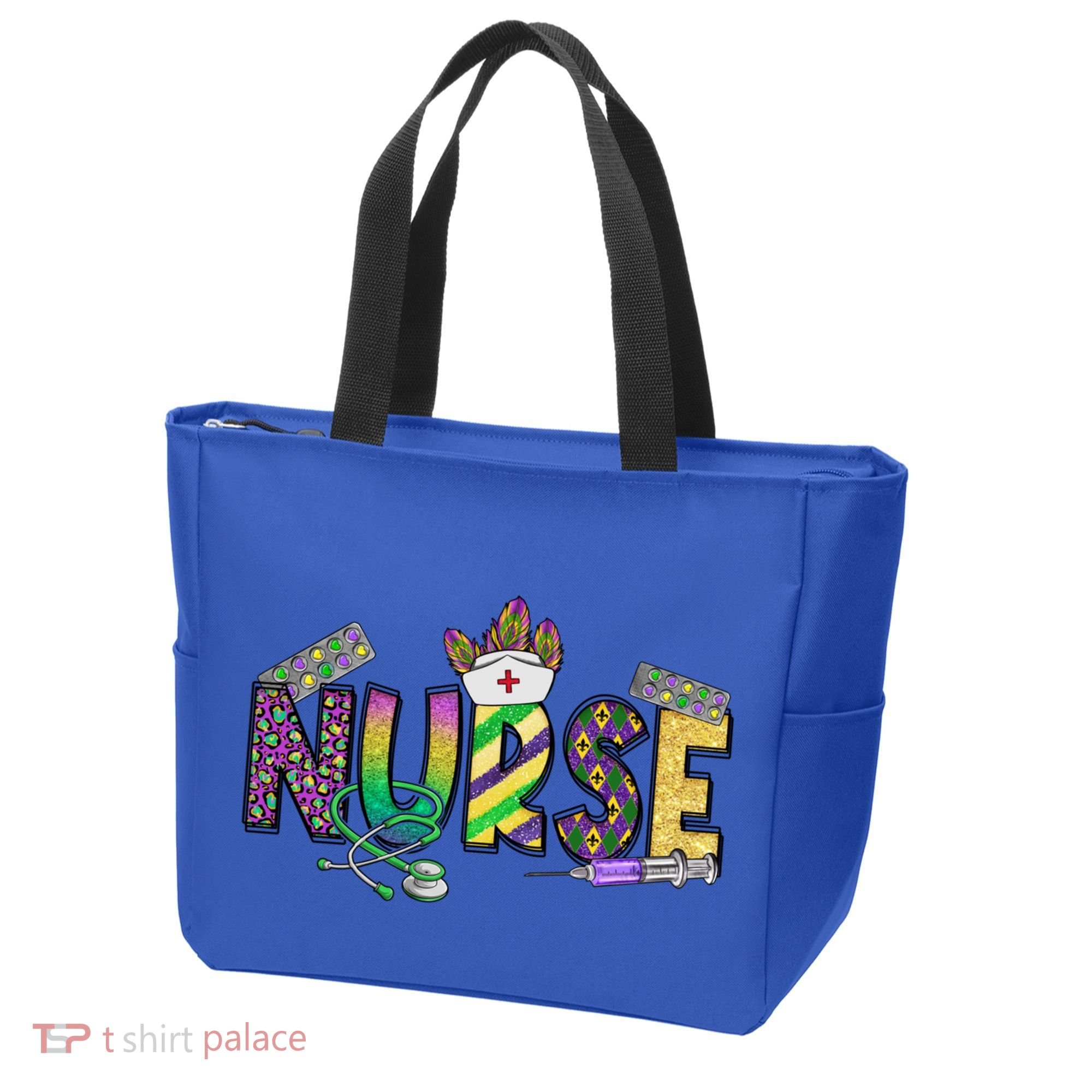 Nurse Mask Mardi Gras Rn Icu Nicu Er Scrub Carnival Nurse Gift Tote Bag