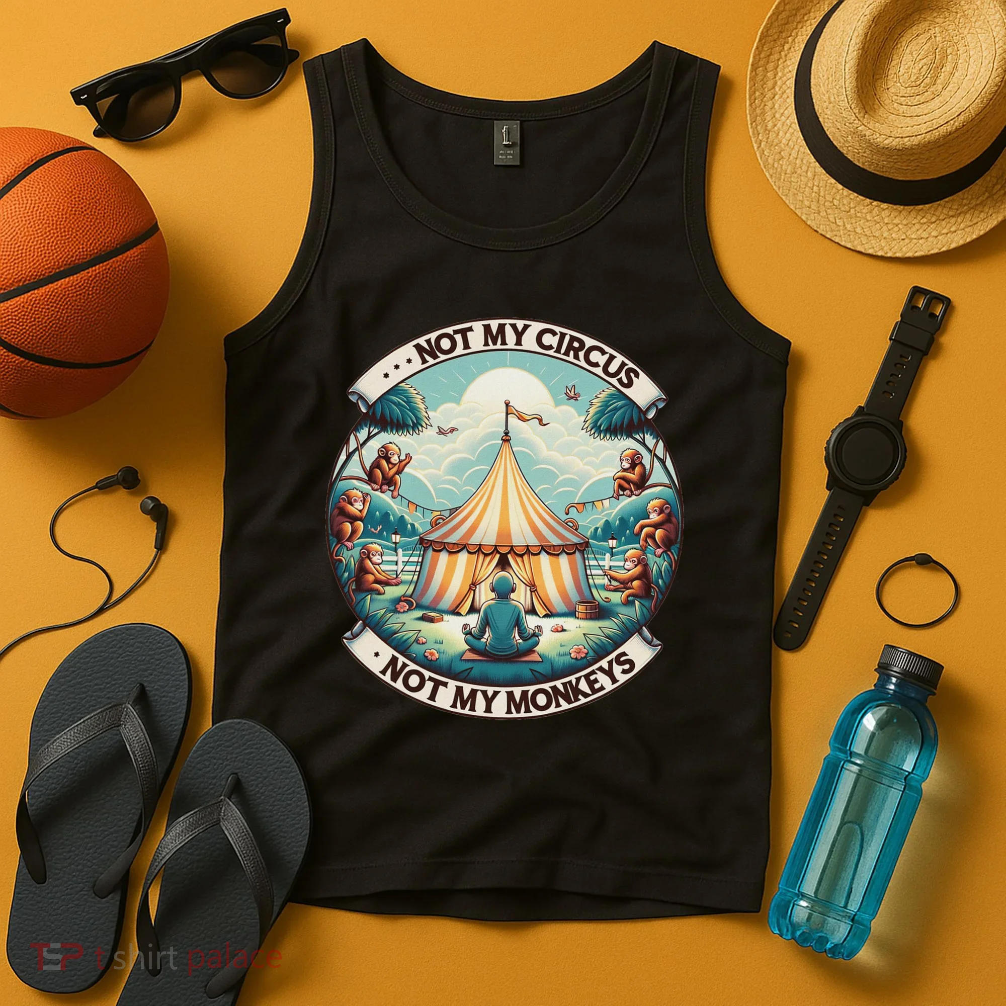 Not My Monkey Not My Circus Funny Monkey Quotes Tank Top