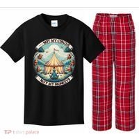 Not My Monkey Not My Circus Funny Monkey Quotes Kids Plaid Pajama Set thumb 0