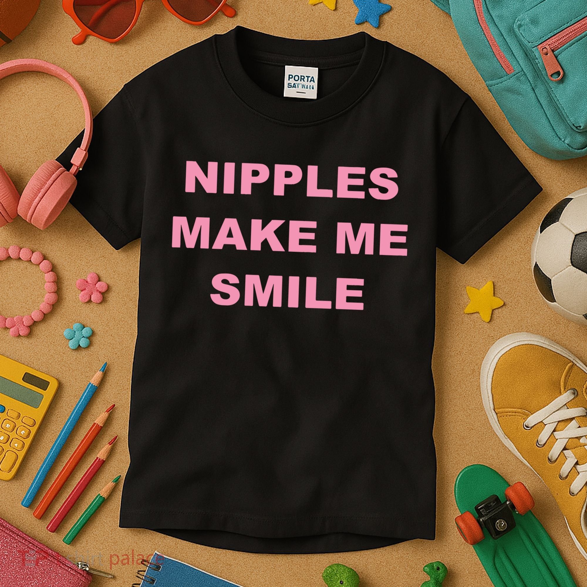 Nipples Make Me Smile Kids T-Shirt