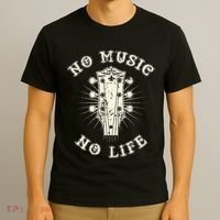 No Music No Life Music Lover Rhythm And Passion Retro T-Shirt thumb 3