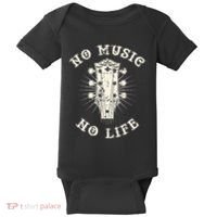 No Music No Life Music Lover Rhythm And Passion Retro Baby Bodysuit thumb 0