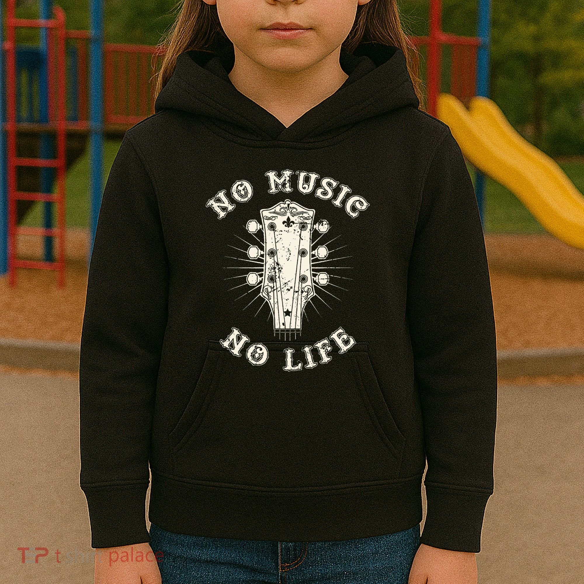 No Music No Life Music Lover Rhythm And Passion Retro Kids Hoodie