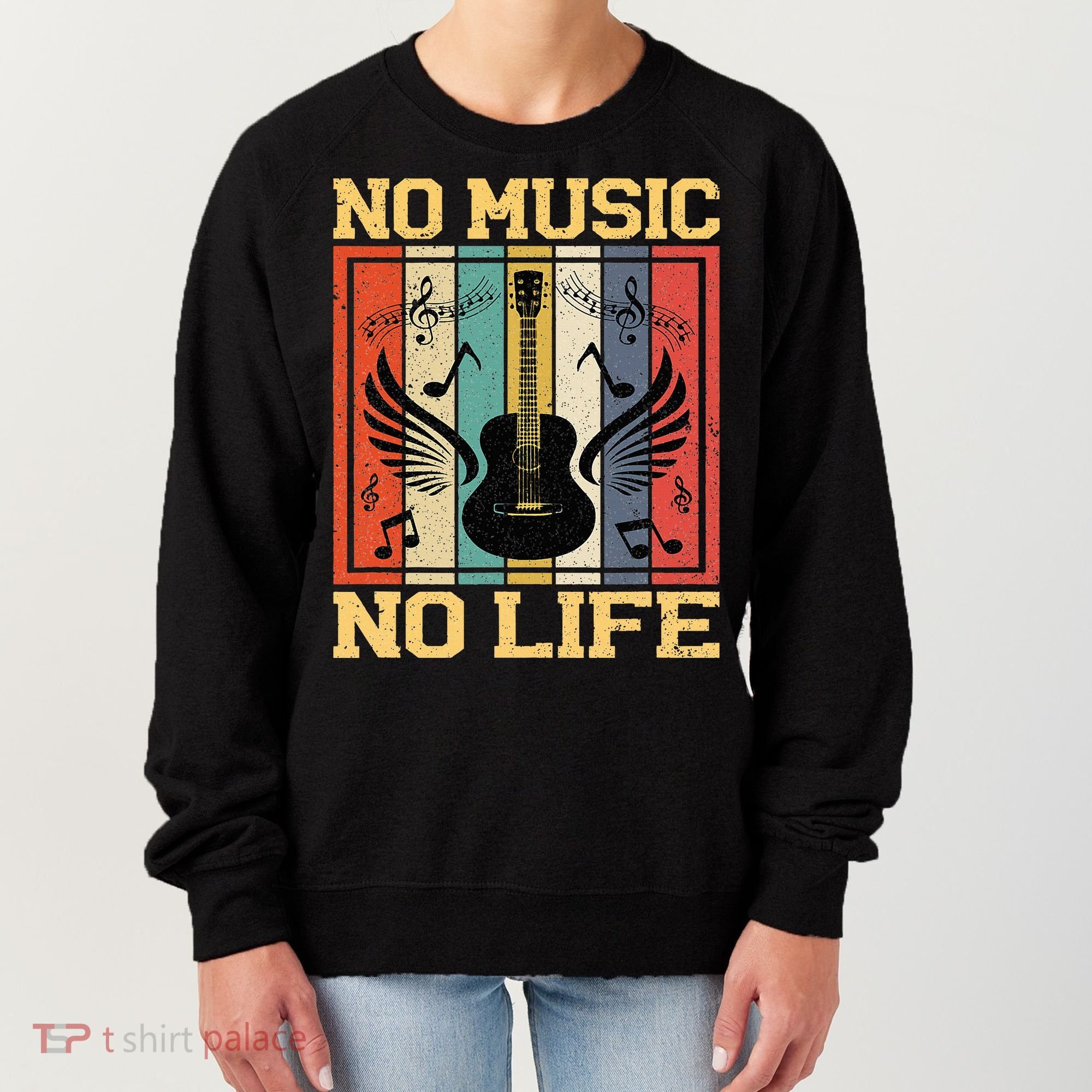 No Music No Life Musical Notes Musician Women's Sweatshirt