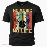 No Music No Life Musical Notes Musician Cooling Performance Crew T-Shirt thumb 0