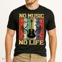 No Music No Life Musical Notes Musician Cooling Performance Crew T-Shirt thumb 2