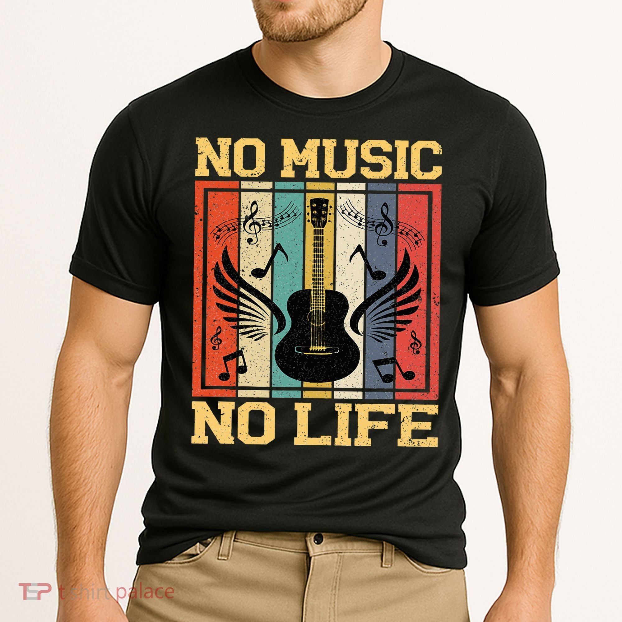 No Music No Life Musical Notes Musician Cooling Performance Crew T-Shirt
