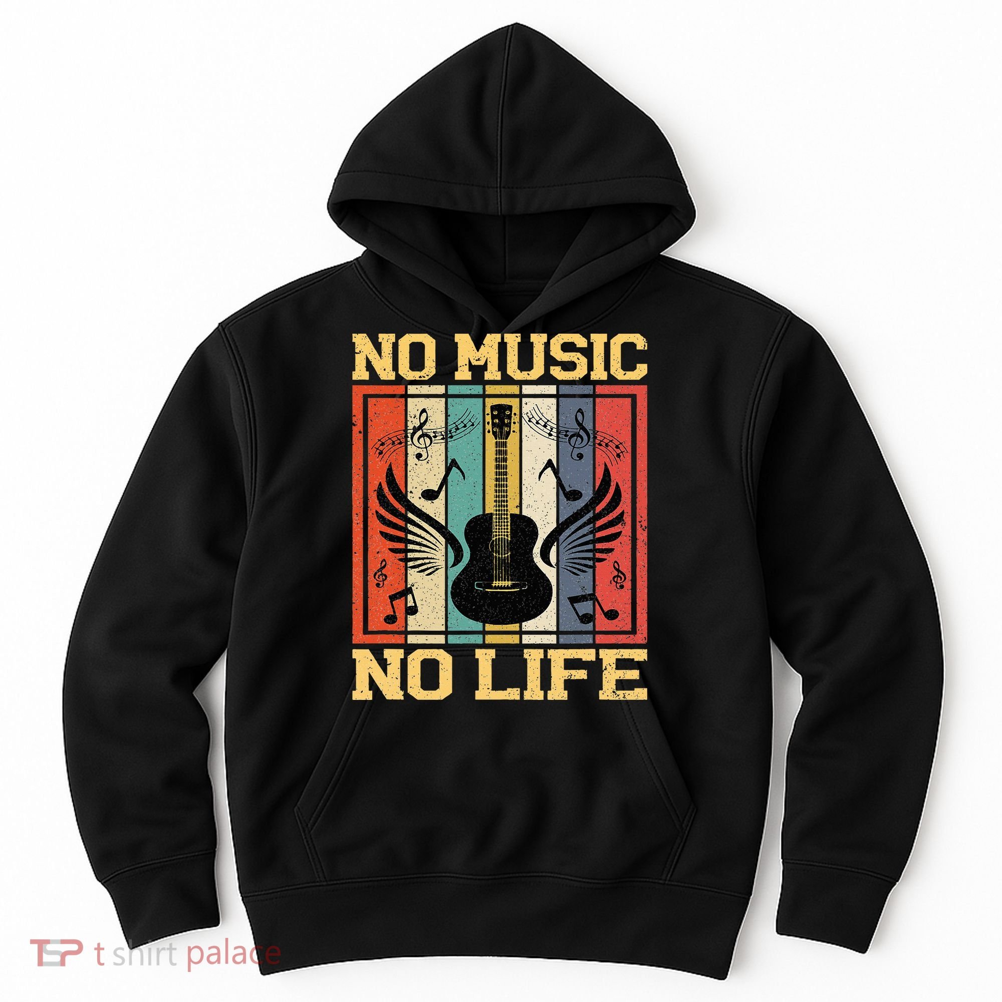 No Music No Life Musical Notes Musician Hoodie