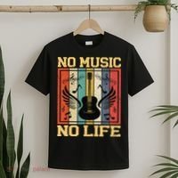 No Music No Life Musical Notes Musician T-Shirt thumb 2
