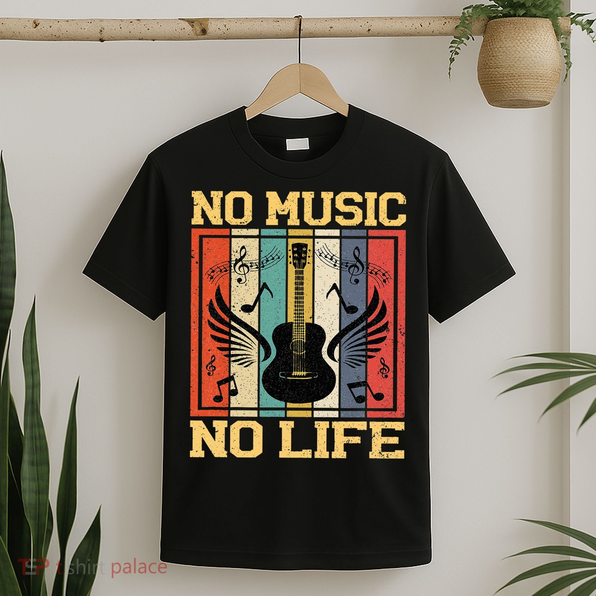 No Music No Life Musical Notes Musician T-Shirt