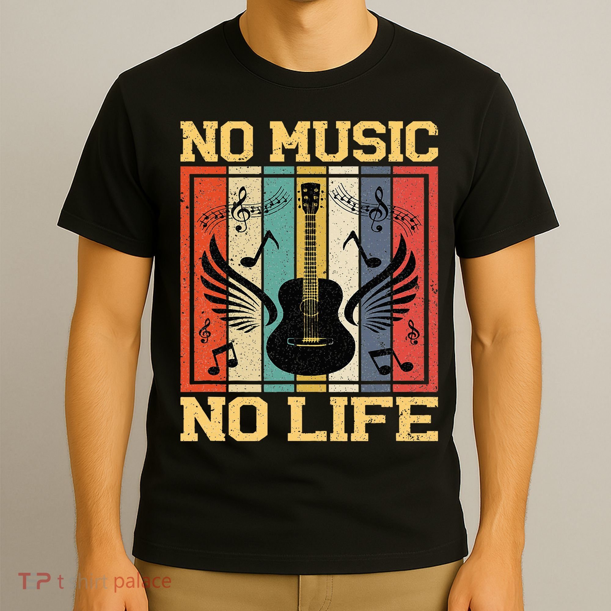 No Music No Life Musical Notes Musician T-Shirt
