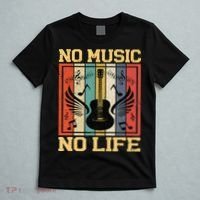No Music No Life Musical Notes Musician T-Shirt thumb 5