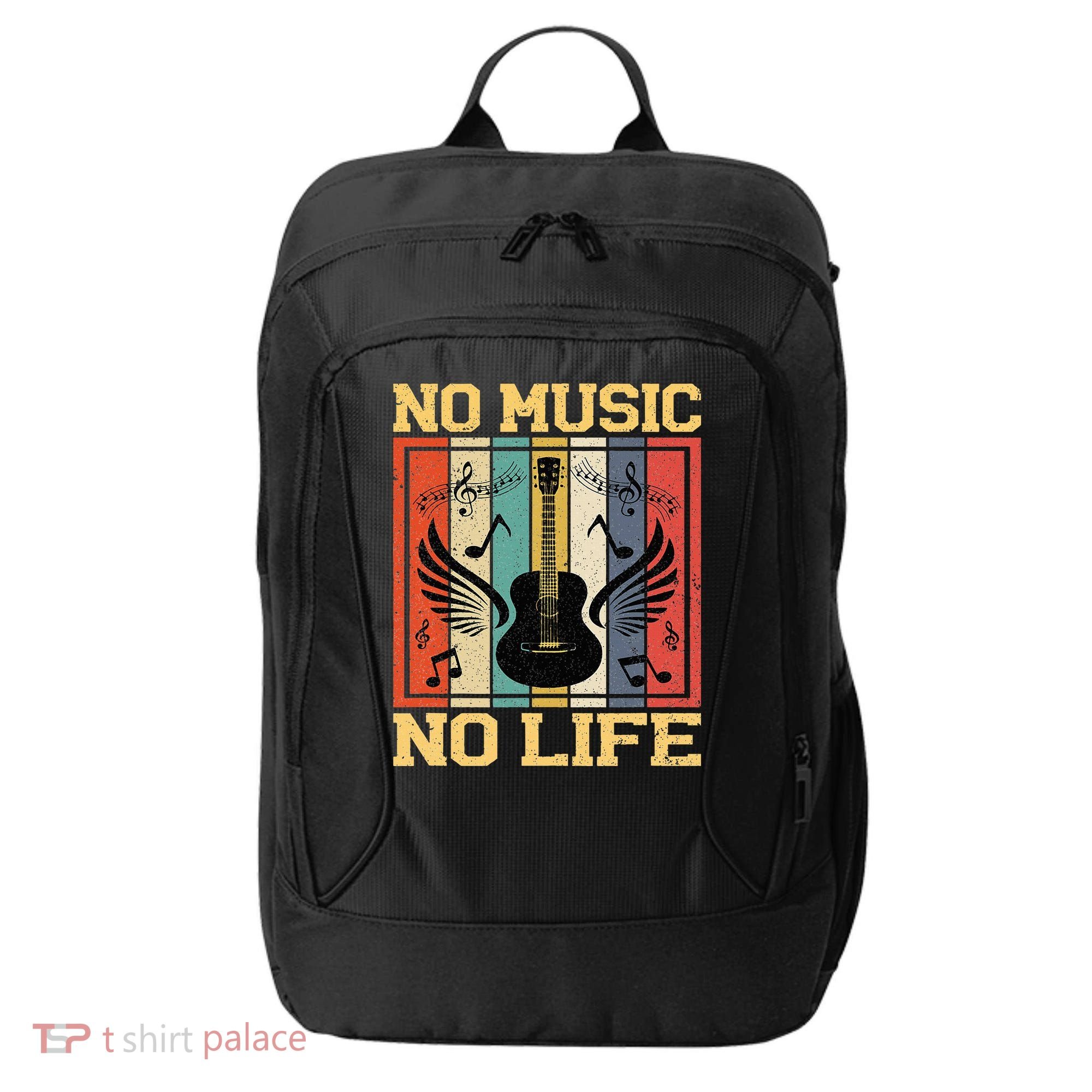 No Music No Life Musical Notes Musician City Backpack
