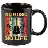 No Music No Life Musical Notes Musician 11oz C Handle Ceramic Mug thumb 0