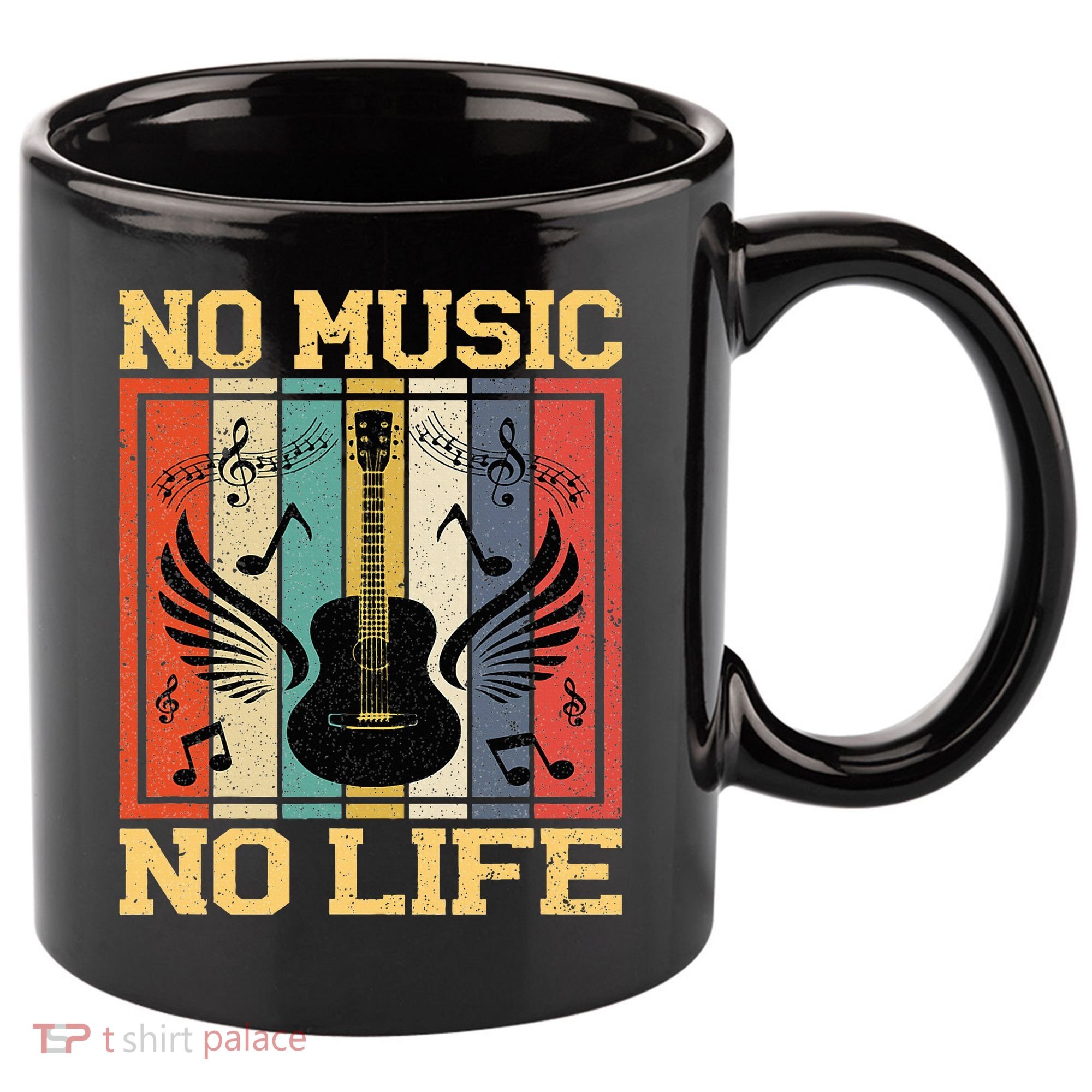No Music No Life Musical Notes Musician 11oz C Handle Ceramic Mug