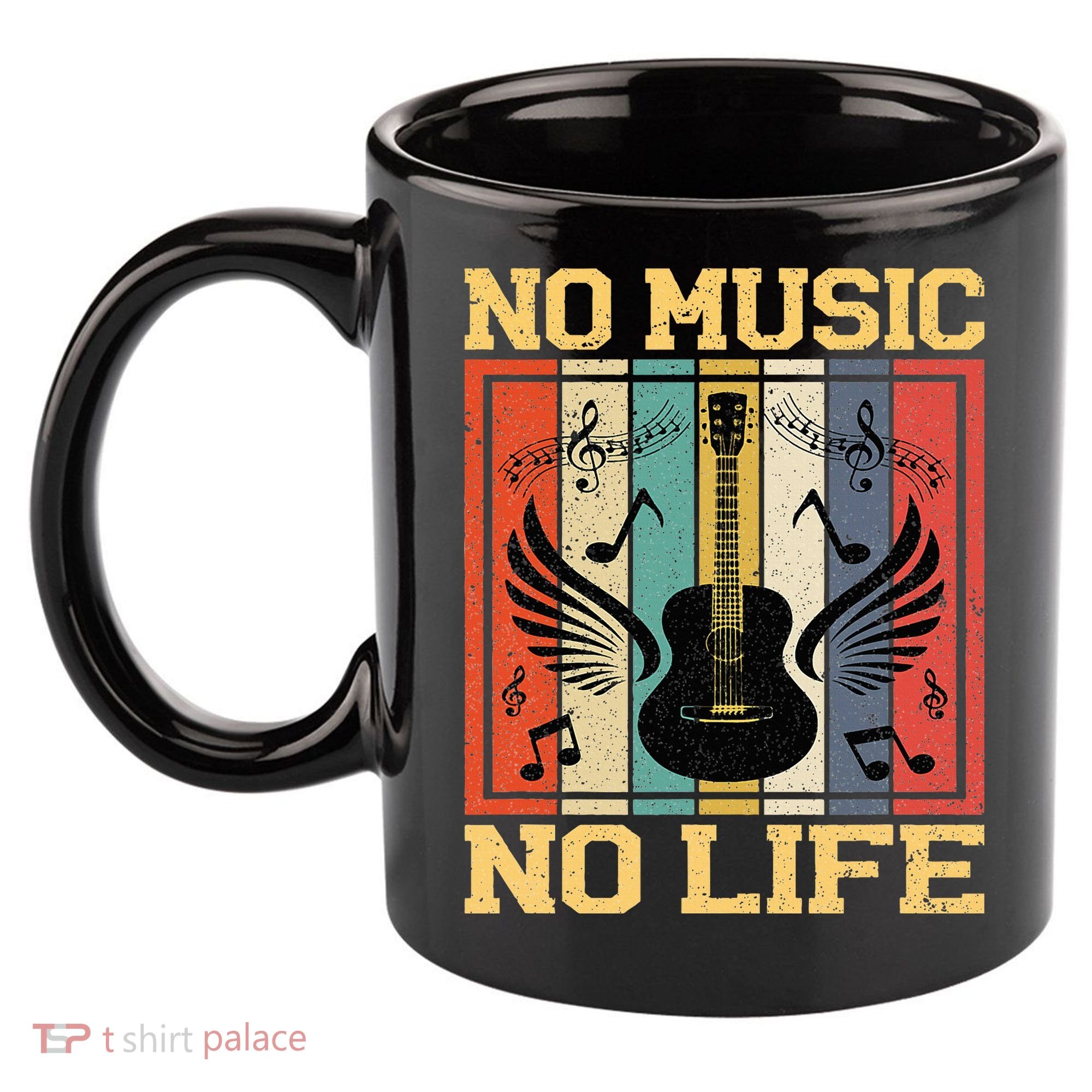 No Music No Life Musical Notes Musician 11oz C Handle Ceramic Mug