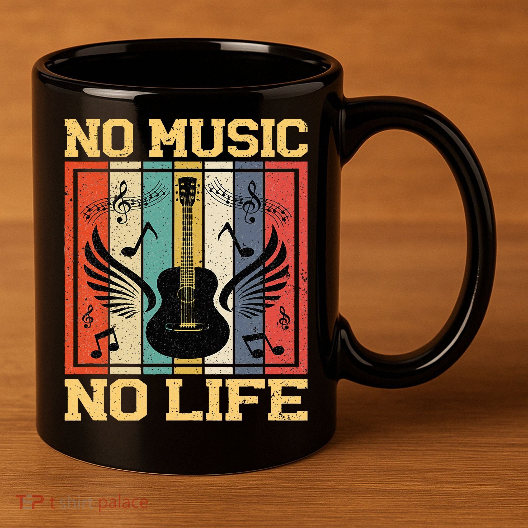 No Music No Life Musical Notes Musician 11oz C Handle Ceramic Mug