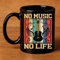 No Music No Life Musical Notes Musician 11oz C Handle Ceramic Mug thumb 4