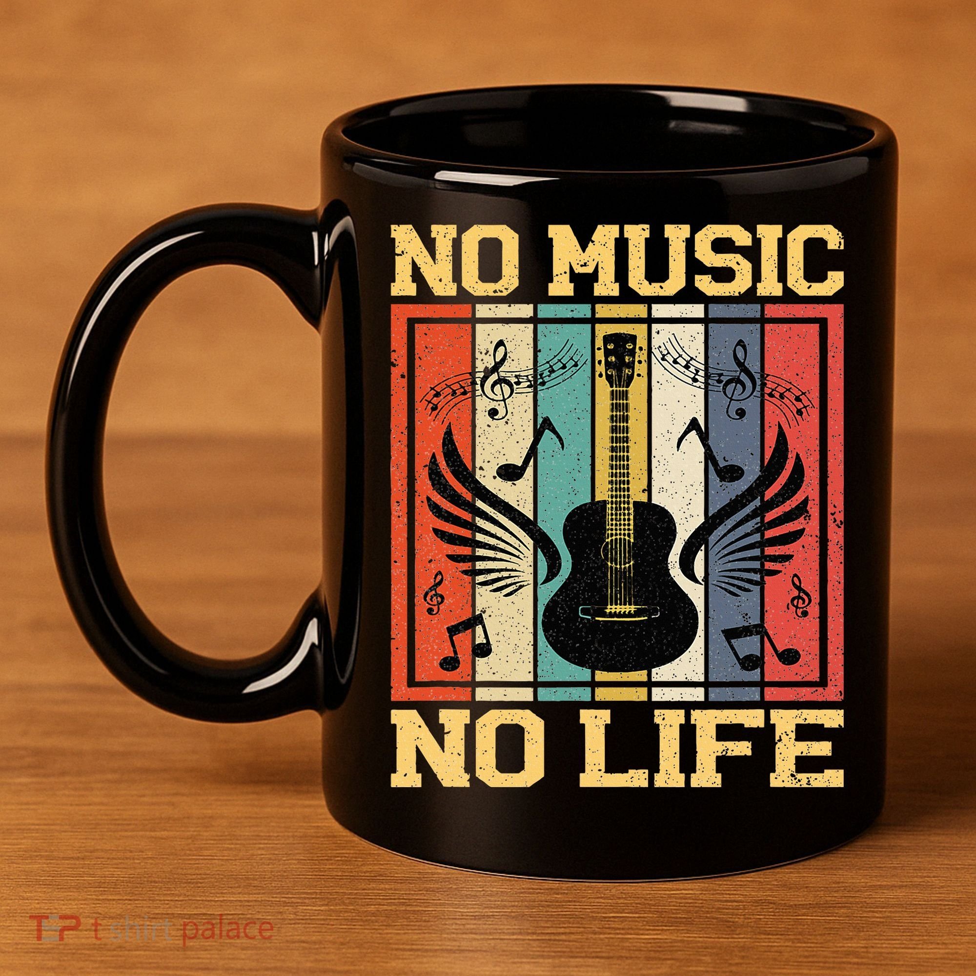 No Music No Life Musical Notes Musician 11oz C Handle Ceramic Mug