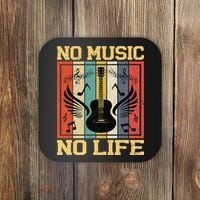 No Music No Life Musical Notes Musician Coaster thumb 0