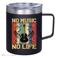 No Music No Life Musical Notes Musician 12oz Stainless Steel Coffee Mug thumb 0