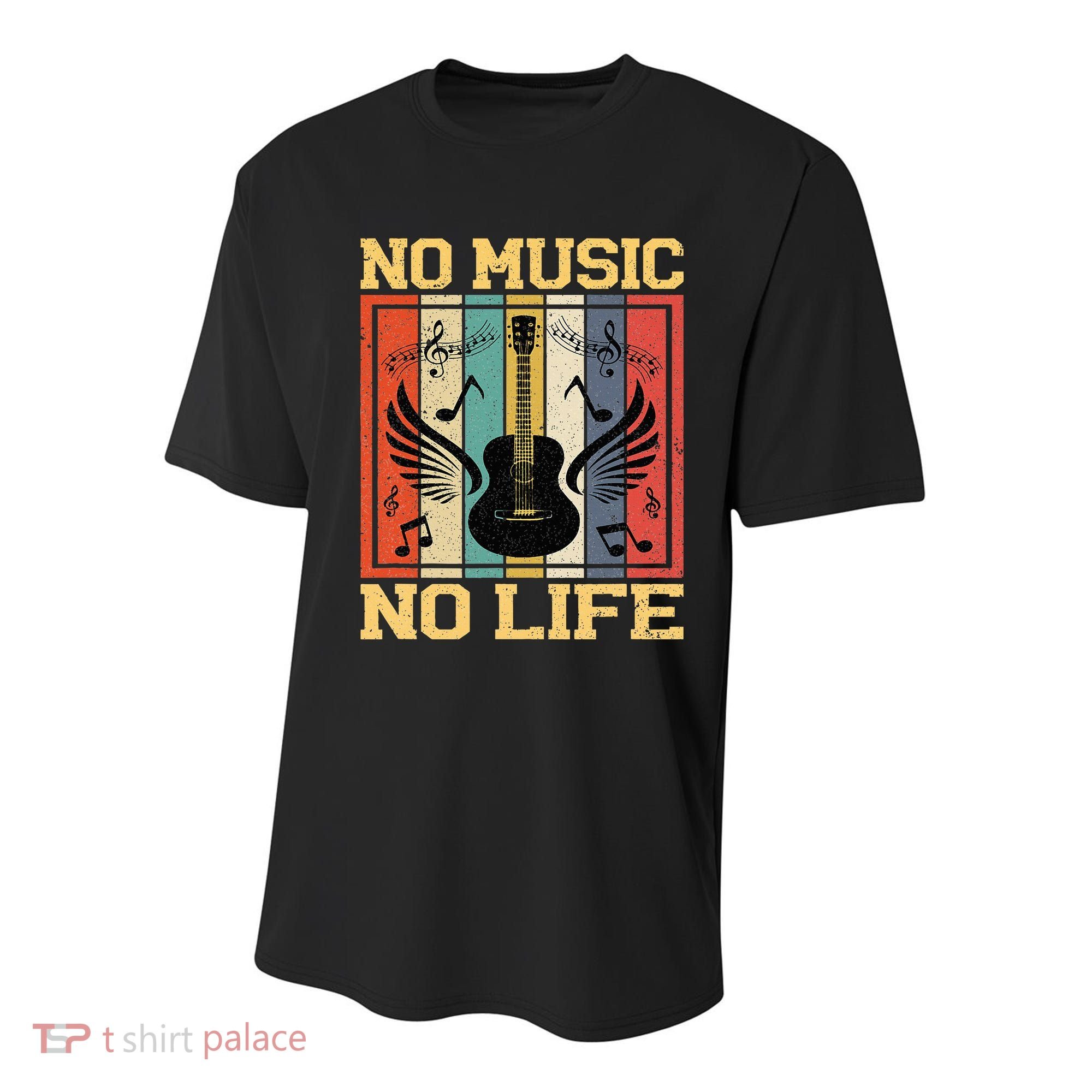 No Music No Life Musical Notes Musician Youth Performance Sprint T-Shirt