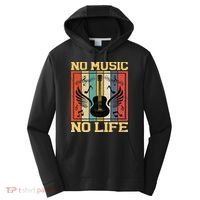 No Music No Life Musical Notes Musician Performance Fleece Hoodie thumb 0