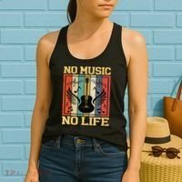 No Music No Life Musical Notes Musician Women's Tank Top thumb 2
